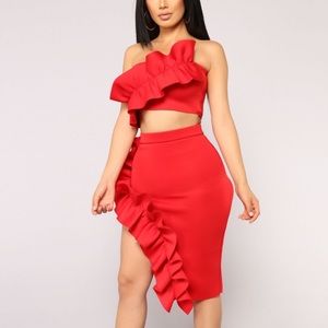 Two piece red set tags still on never worn XL